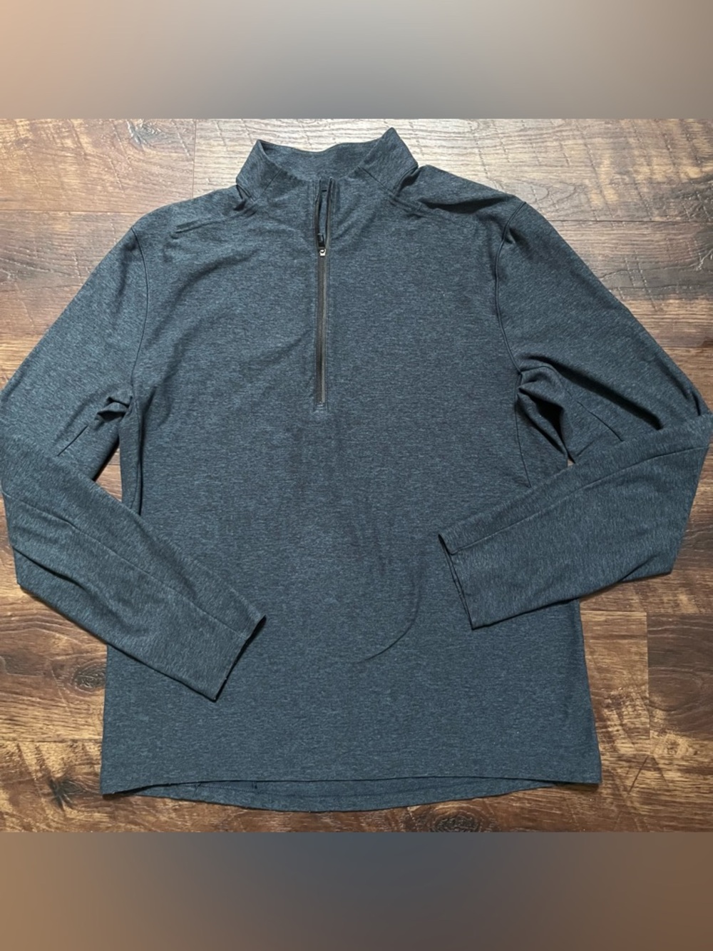 Lululemon M3AOR Surge warm 1/2 zip Heather teal green jacket pullover large